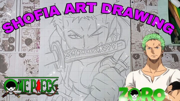 drawing anime one piece, Zorro