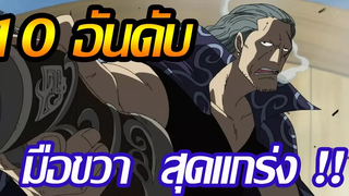วันพีช 10 อันดับ มือขวา สุดแกร่ง !!