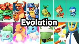 Evolution of Starter Evolution Animations (1996 - 2021)
