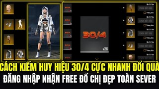 Free Fire | Cách Kiếm Huy Hiệu 30/4 Đổi Đồ Chị Đẹp Miễn Phí Toàn Sever - Vòng Quay M1014 Nâng Cấp