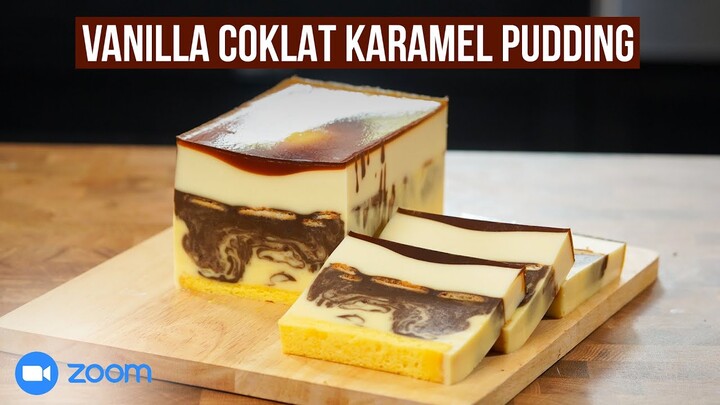 VANILA COKLAT KARAMEL PUDDING#CaraMembuat