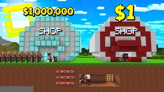 ถ้าเกิด!? บ้านร้านขนม $1 เหรียญ VS บ้านร้านขนม $1,000,000 เหรียญ - Minecraft คนรวยคนจน