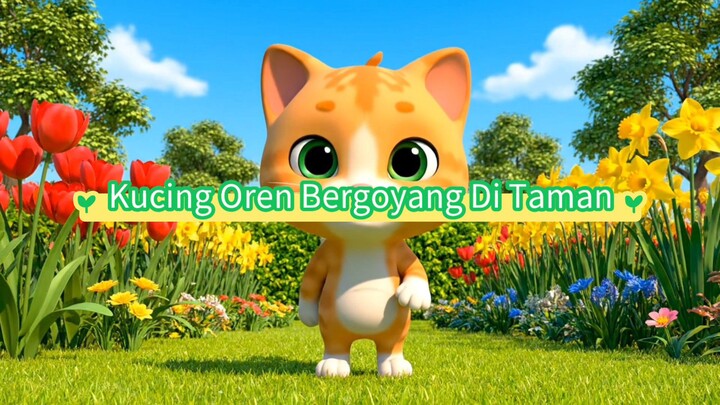 Kucing Oren Bergoyang di Taman