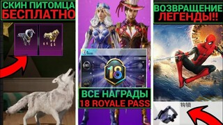 ВОЗВРАЩЕНИЕ ЛЕГЕНДЫ! БЕСПЛАТНЫЙ СКИН ПИТОМЦА в PUBG MOBILE! ВСЕ НАГРАДЫ 18 ROYALE PASS в ПУБГМОБАЙЛ!