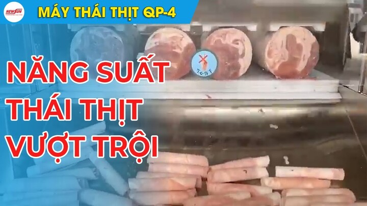 Máy Thái Thịt Đông Lạnh Công Nghiêp QP4: Tùy chỉnh dộ dày mỏng lát cắt tùy ý • Điện máy NEWSUN