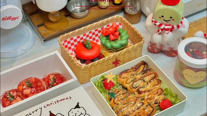 เบนโตะมื้อเช้าชิ้นแรกของเดือนธันวาคมสำหรับน้องชายสุดพิเศษมาในรสชาติคริสต์มาส! ความสุขคงเป็นแบบนี้แหล