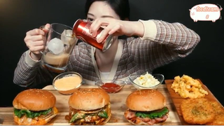 Bánh kẹp thịt xông khói phô mai, bánh kẹp tôm, phô mai chiên 1 #amthuc