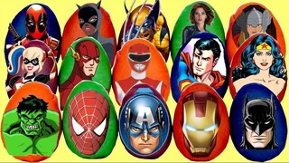 30 Superhero and Villain Play-Doh Eggs with Avengers Spiderman & Ironman