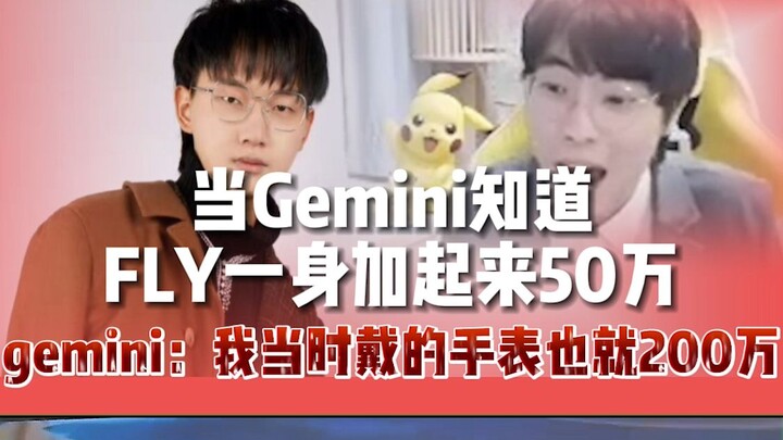 เมื่อเจมินีรู้ว่าทั้งชุดของ FLY ราคารวมกันถึง 500,000 ก็รู้สึกขมขื่นจนเหมือนได้กลิ่นความอิจฉาผ่านหน้