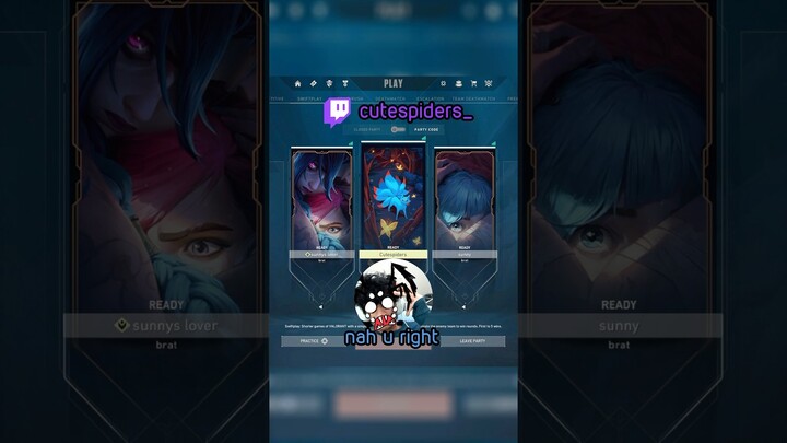 average league players… twitch: cutespiders_ #valorant