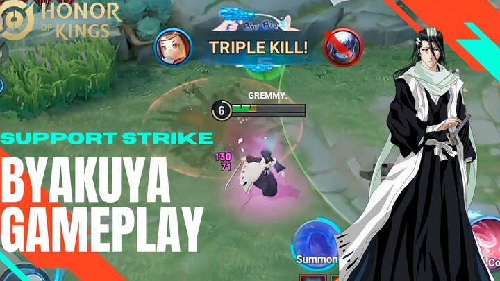 BYAKUYA KUCHIKI SUPPORT STRIKE MODE GAMEPLAY| Honor of kings