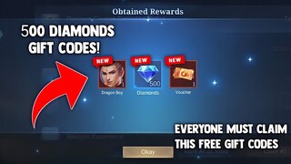 500 DIAMONDS GIFT CODE AND SKIN! CLAIM FREE! LEGIT! NEW EVENT | MOBILE LEGENDS 2022