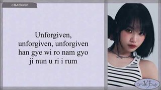 LE SSERAFIM 르세라핌 'UNFORGIVEN feat  Nile Rodgers' Easy Lyrics