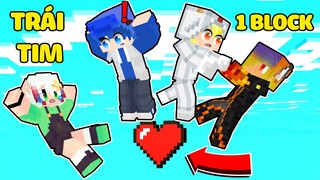 TÔ GÀ THỬ THÁCH 24H SINH TỒN 1 BLOCK TRÁI TIM TRONG MINECRAFT*SINH TỐ TEAM TRÊN 1 KHỐI TRÁI TIM