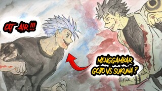 TUTORIAL MUDAH MENGGAMBAR GOJO SATORUO VS RYOMEN SUKUNA ANIME JUJUTSU KAISEN!!!!