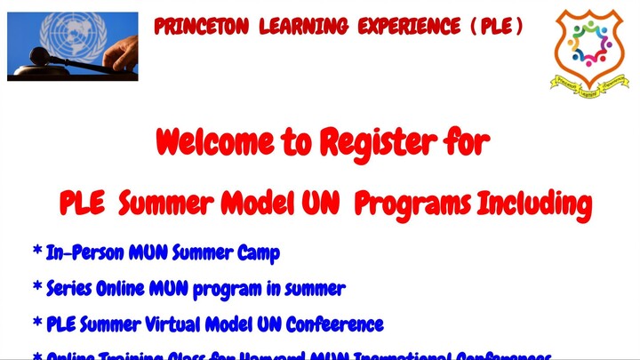 Introduction of PLE 2024 Summer MUN Programs - Online Core Courses Only