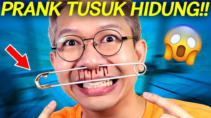 PRANK TUSUK HIDUNG PAKAI PENITI RAKSASA!!