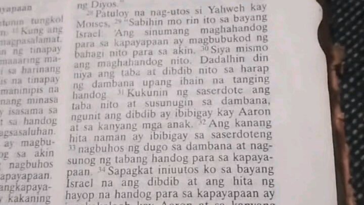 Pang Araw Araw na Talata.     Leviticus 7:28-36.