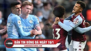 Bản tin Bóng Đá ngày 16/1 | De Bruyne sút xa đẳng cấp; Man United tuột 3 điểm trên sân Villa Park