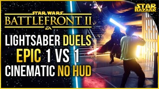 1 Vs 1 Lightsaber Duels Epic & Cinematic (No HUD) Hero Showdown Battlefront 2 Gameplay