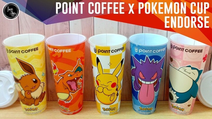 [ ENDORSEMENT ] Point Coffee x Pokemon ポケモン Cup Pikachu ピカチュウ Charizard リザードン Eevee イーブイ Gengar ゲンガー
