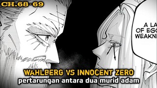 wahlberg vs innocent zero,alur cerita mashle magic and muscles manga chapter 68 69