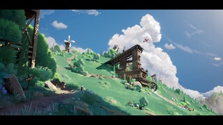 [What's on the other side of the stylized sea?] UE practice + running map