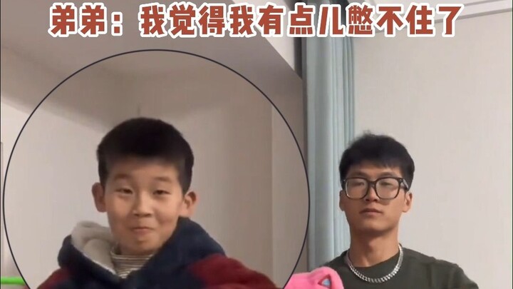 College student plays games at home with his younger brother; the brother says, “I think I’m about t