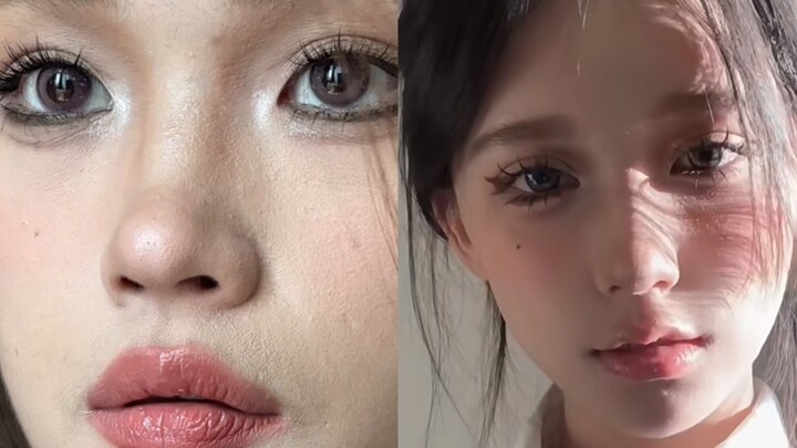 Dưới ánh sáng tự nhiên, người bình thường trang điểm theo phong cách búp bê có thể ra ngoài được khô