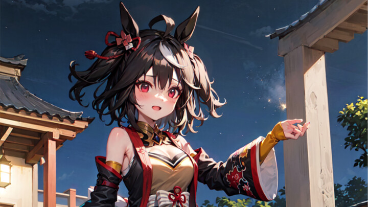 [ Uma Musume: Pretty Derby / AI painting] Northern Black Horse Little North Victory Dress