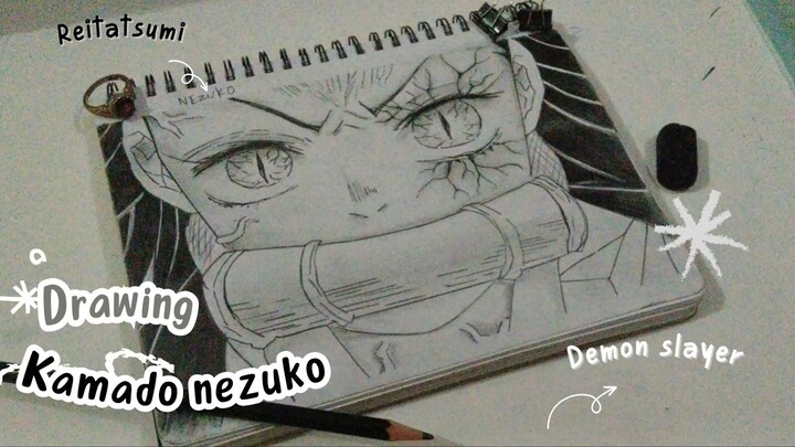 Drawing Nezuko🌸//from kimetsu no yaiba👺