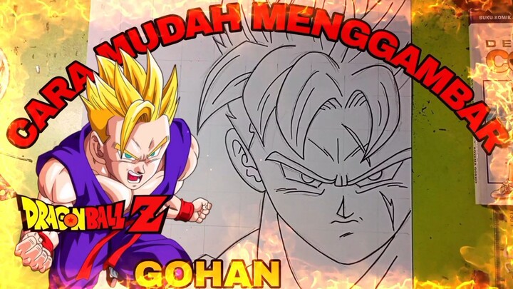 CARA mudah menggambar anime dragon ball ,gohan