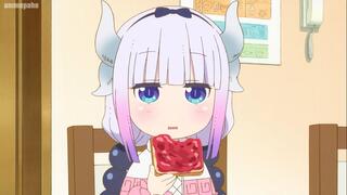 Kanna Is Watching TV While Eating | Kanna Cute Moments | Mini Dragon