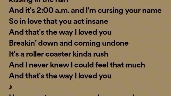 Taylor swift song(that's away I loved you)