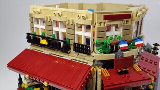 [Cá trong nước tâm hồn] Cảnh đường phố LEGO MOC Paris Cafe/Bản sao quán cà phê góc