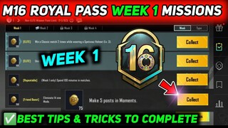 M16 ROYAL PASS WEEK 1 MISSION 🔥 PUBG WEEK 1 MISSION EXPLAIN 🔥 C3S8 BGMI & PUBG M16 WEEK 1 MISSIONS
