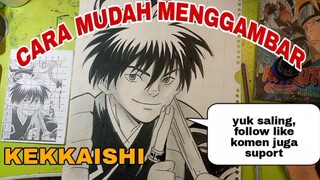 cara mudah menggambar anime KEKKAISHI