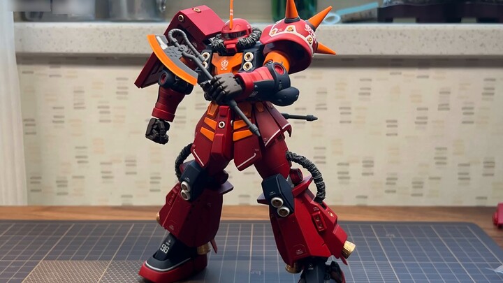 The Psycho Zaku MG Ver.Ka, which took more than a month to make