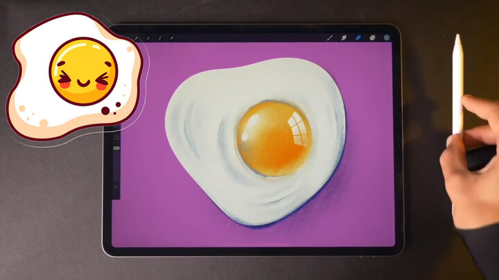Sketching a fried egg