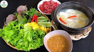 BÒ NHÚNG MẺ cuốn bánh tráng siêu ngon | Bếp Của Vợ