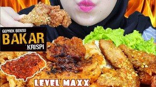 ASMR AYAM BAKAR GEPREK BENSU CRISPY LEVEL SAD1S | ASMR INDONESIA