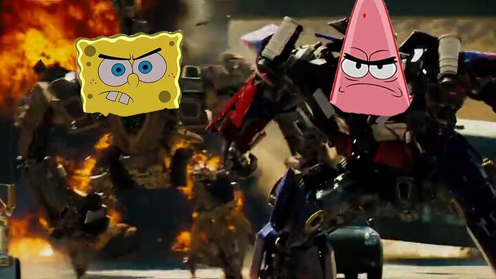 Optimus Prime VS Bone Crusher, but SpongeBob's bgm and sound effects