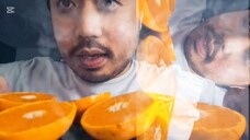 ASMR FAST & AGRESSIVE Plate Licking Mandarin Orange Juice + RAIN SOUNDS