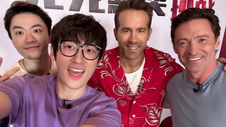 不是蜡像！！是真的死侍与金刚狼！！