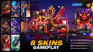 8 UPCOMING SKINS GAMEPLAY | BLAZING BOUNTIES | DECEMBER STARLIGHT | DECEMBER EPIC SHOWCASE in MLBB