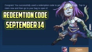 REDEEMTION CODE/SEPTEMBER 14 2020