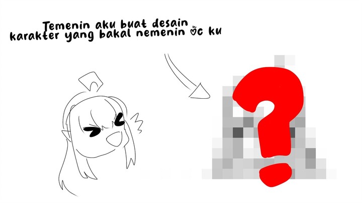 temenin aku bikin desain karakter yang bakal nemenin oc ku! kira kira hasil nya jadi gimana ya??