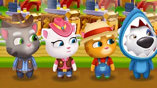 Talking Tom Gold Run - Cowboy Tom, Cowboy Angela, Farmer Ginger and Shark Hank