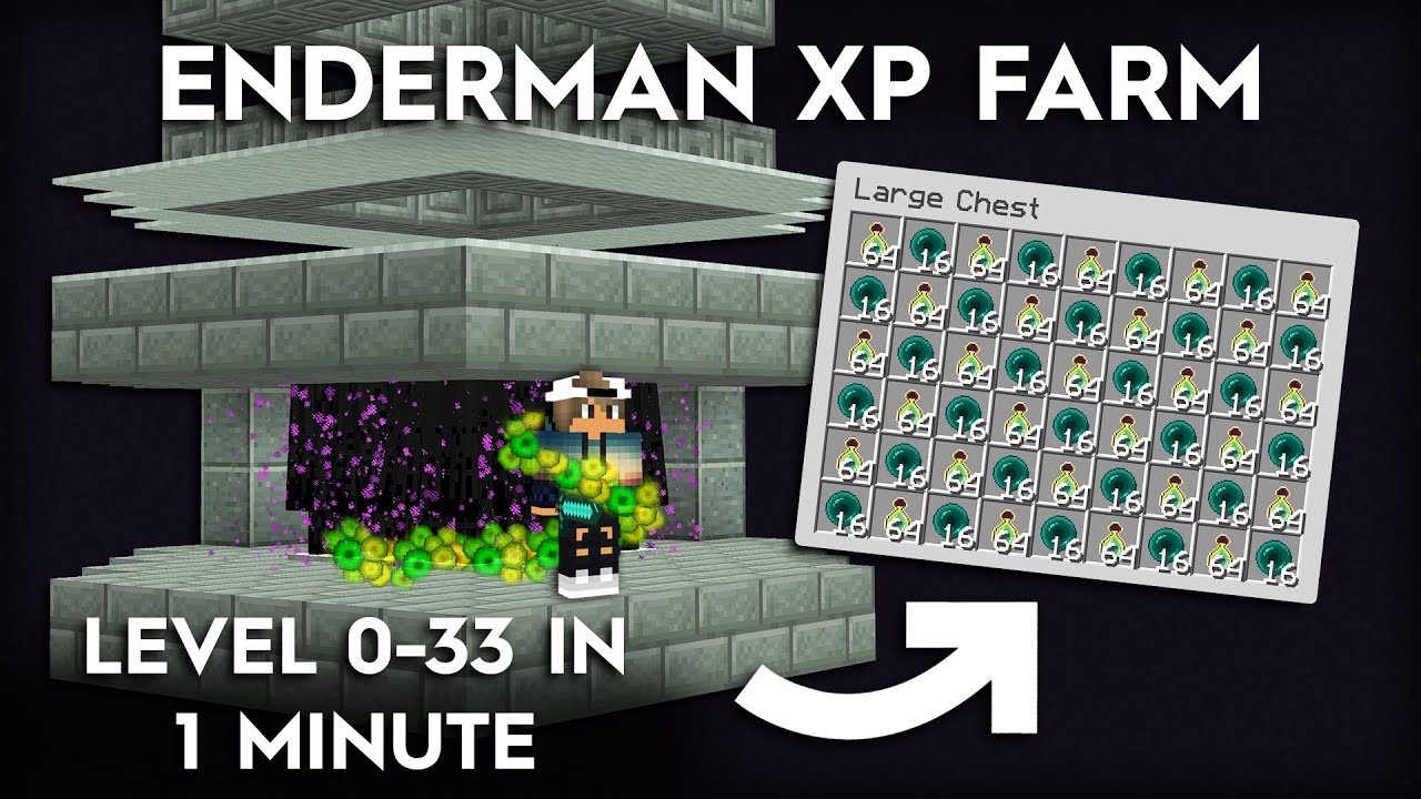 Minecraft Enderman 1 Hit Farm Super Fast Xp Bilibili