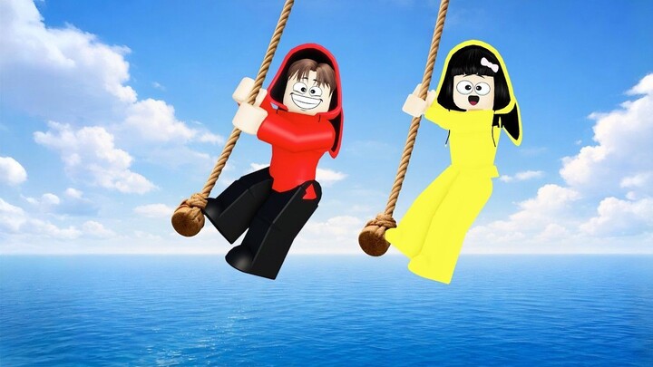 Yuta, Mio Dan Baby Celine Naik Tower Tapi Pakai Tali Kayak Spiderman  ROBLOX